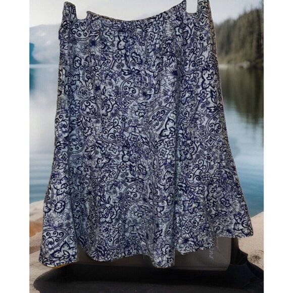 Orvis Linen Skirt Small USA Made Elastic Waist (up To 38 In) - Picture 1 of 5